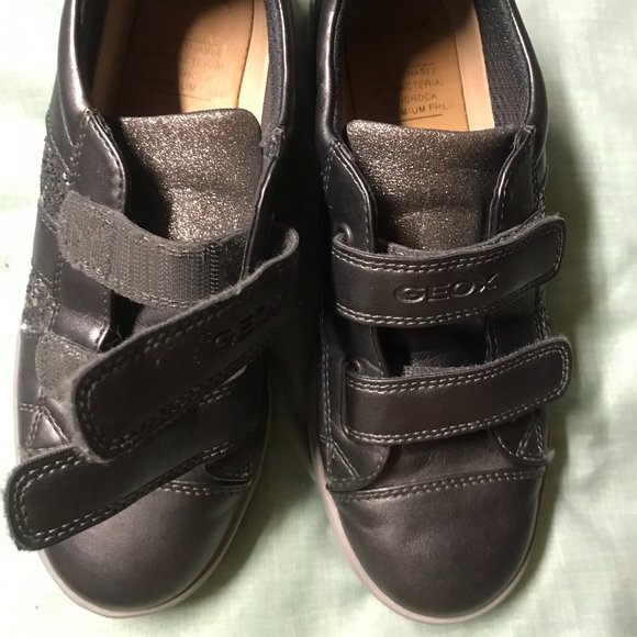 GEOX Respira  Leather Velcro Comfort Sneaker In Gunmetal Gray Size 5.5 - Picture 7 of 8